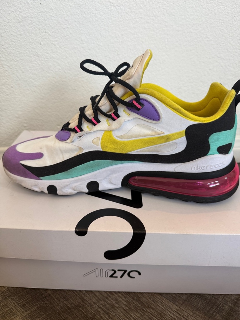 Nike White Air Max 270 React Shoe Box - Picture 4 of 8
